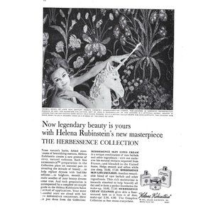 Helena Rubinstein Herbessence Skin Cream 1960s Vintage Print Ad 9 inch